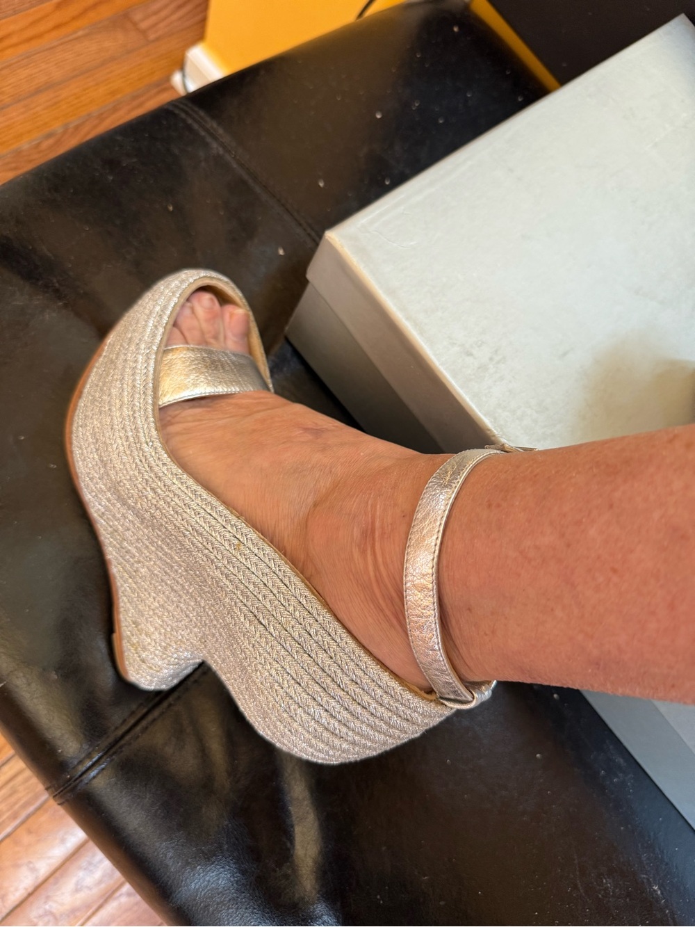 Paloma Barceló Metallic Silver Platform Peep-Toe Sandals with Ankle Strap